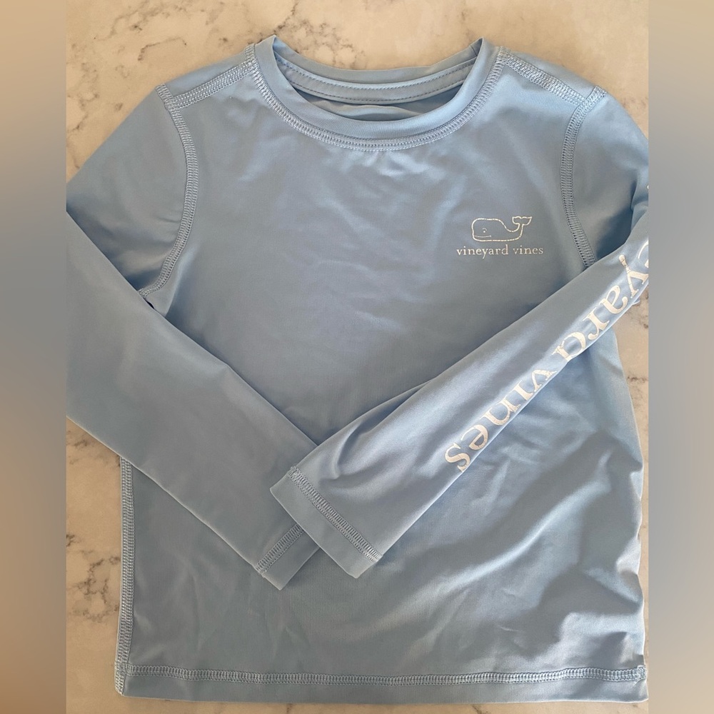 Vineyard Vines Light Blue 2T Rashguard Swim Shirt Whale